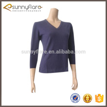 Pure cashmere v neck sweaters women